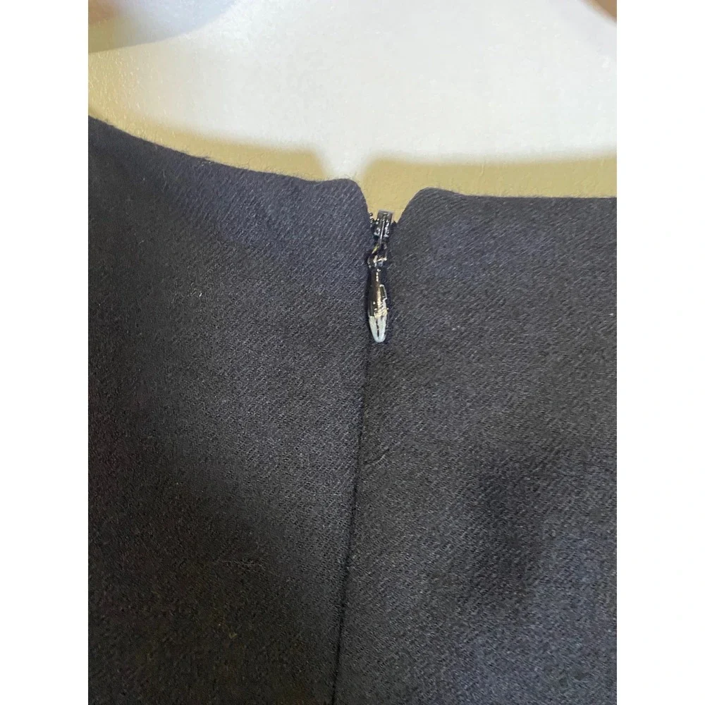 J.Crew 4 Black Shift Dress 3/4‎ Sleeve Pockets Career Minimalist Preppy Academia